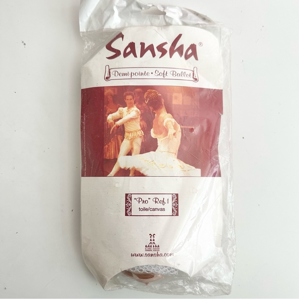 NWT Sansha Demi Pointe Soft Ballet Shoes Pro Ref 1 / 1C Canvas Size 8N